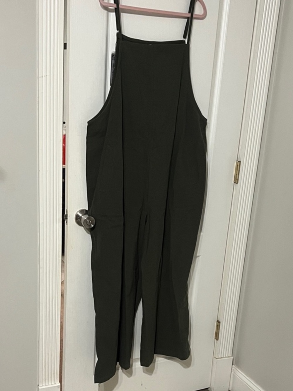 YESNO Olive Green Wide Leg Jumpsuit 2XL Casual Loose Fit - Picture 2 of 4
